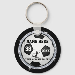 Black, White, Silver Cheap Soccer Giveaways Key Ring