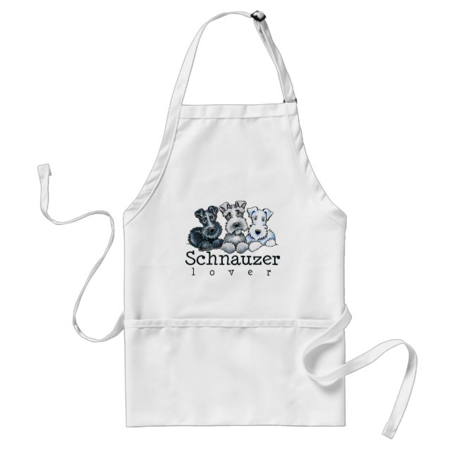 Black White Silver Schnauzer Lover Standard Apron (Front)