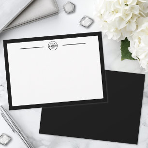 Black White Simple Business Logo Card