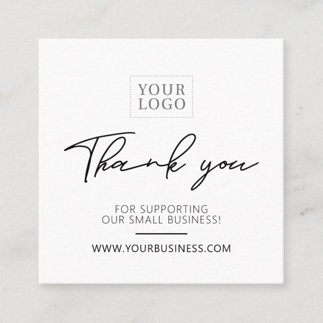 Black & White Simple Business Thank you Insert  (Front)