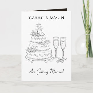 Black & White Simple Elegant Custom Wedding Invitation