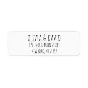 Black White Simple Handwritten Text Return Address Label