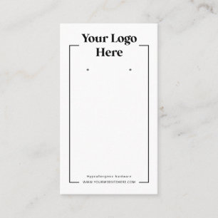 Black White Simple Logo Earring Backer Card 