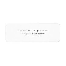 Black & White Simple Minimalist Chic Wedding Label