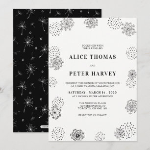 Black & White Simple Modern Wedding Ceremony Invitation