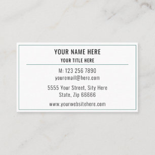 Black White Simple Personalised Your Business Card
