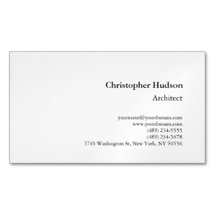 Black White Simple Plain Architect Business Card