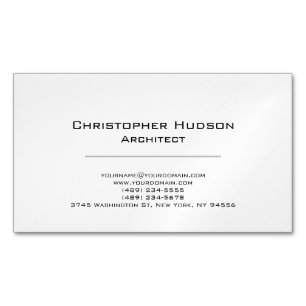 Black White Simple Plain Architect Business Card