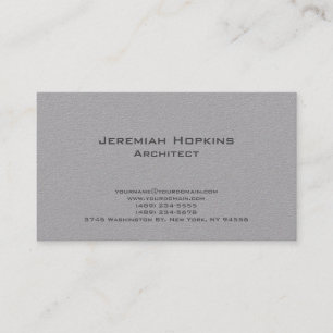 Black White Simple Plain Architect Premium Grey Business Card