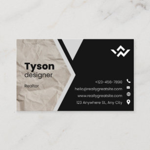 Black White Simple Real Estate Listing Business Ca Card