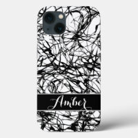Black White Simple Rough Abstract Personalised