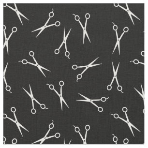 Black White Simple Scissor Pattern Fabric