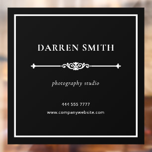 Black White Simple Studio Office Name White Frame