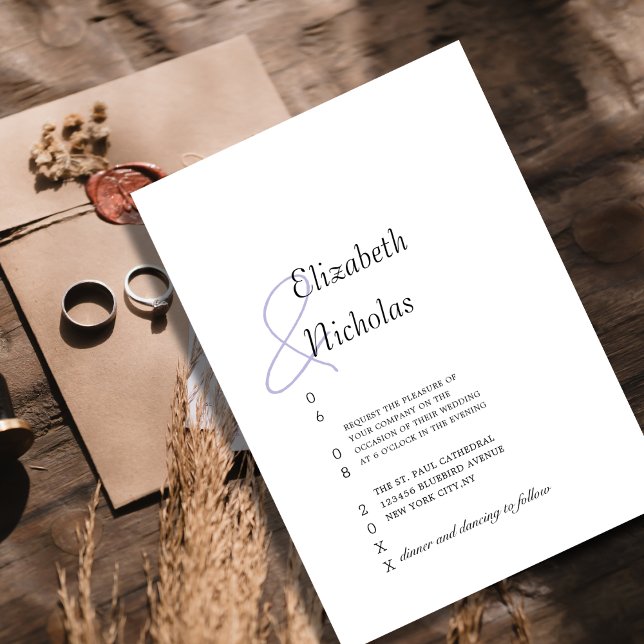 black & white simple wedding invitation template (Creator Uploaded)