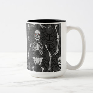 Black & White Skeletons Halloween Mug