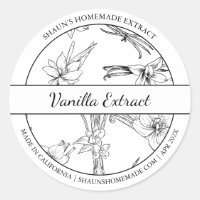 Black & White Sketch Vanilla Extract label