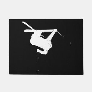 Black & White Skier Doormat