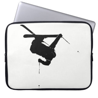 Black & White Skier Laptop Sleeve