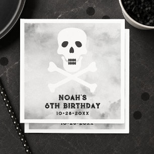 Black White Skull Birthday Party Napkin