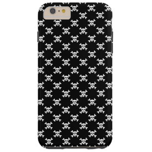 Black White Skull & Crossbones Polka Dots Tough iPhone 6 Plus Case