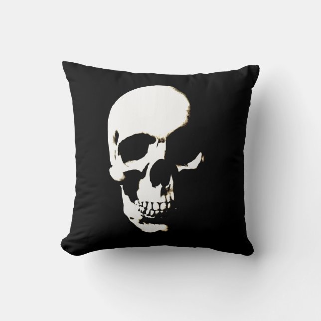 Black White Skull Cushion (Front)