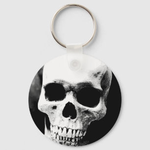 Black & White Skull Key Ring