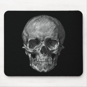 Black & White Skull Mouse Pad