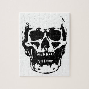 Black White Skull Pop Art Jigsaw Puzzle