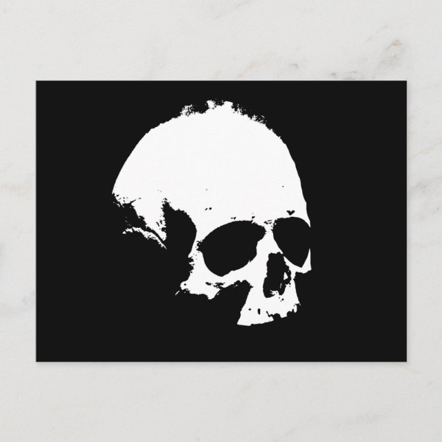 Black & White Skull Postcard (Front)