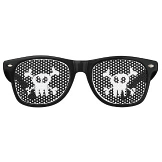 Black & White Skull Retro Sunglasses