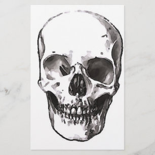 Black & White Skull Stationery