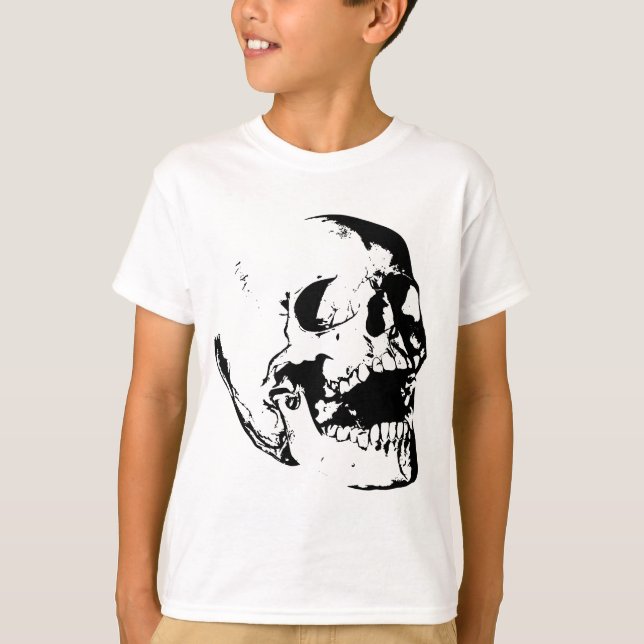 Black White Skull T-Shirt (Front)