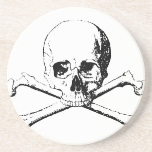 Black & White Skull & the Bones Coaster