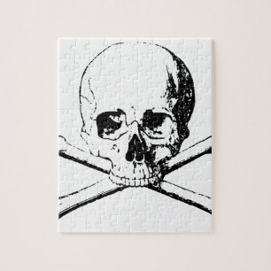 Black & White Skull & the Bones Jigsaw Puzzle