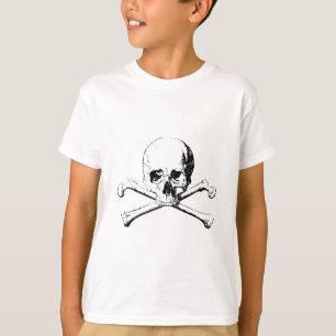 Black & White Skull & the Bones T-Shirt