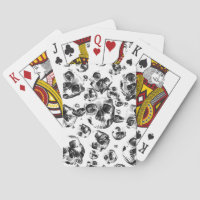 Black & White Skulls Skeleton Skull Art Pattern