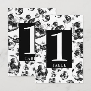 Black & White Skulls Skeleton Skull Table Numbers