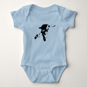 Black & White Skydiving Baby Bodysuit