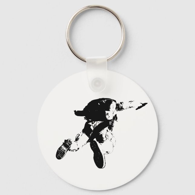 Black & White Skydiving Key Ring (Front)