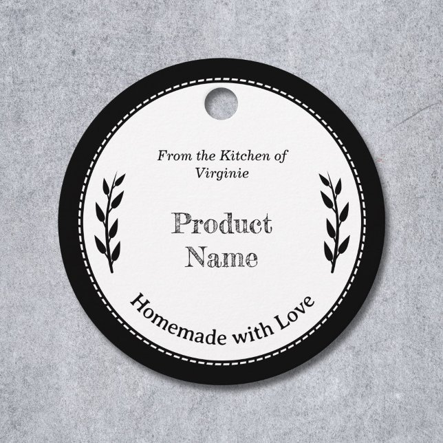 Black & White Small Business Favour Tag (Black & White Small Business Favor Tag)