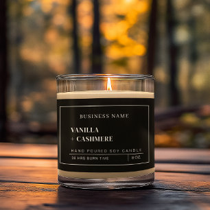 Black White Small Business Handmade Candle Label