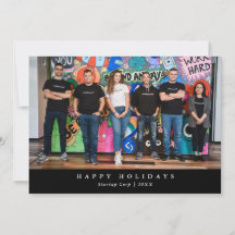 Black & White Small Business Team Photo Greeting