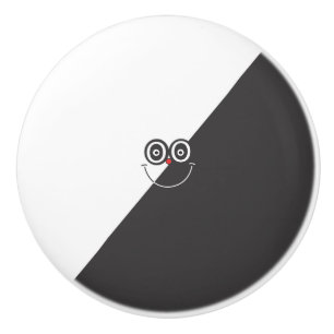 Black & White Smile Face Ceramic Knob