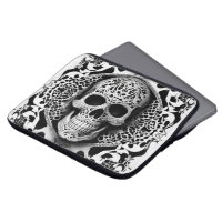 Black & White Smiling Lace Skull