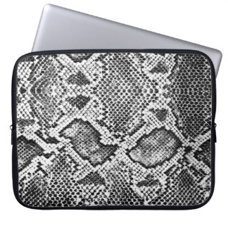 Black & White Snakeskin Pattern Laptop Sleeve