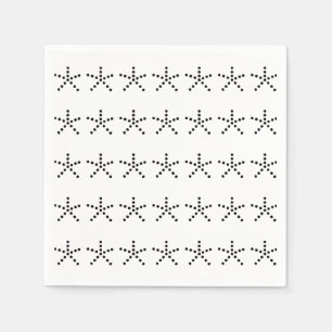 Black white snow pattern party paper napkin
