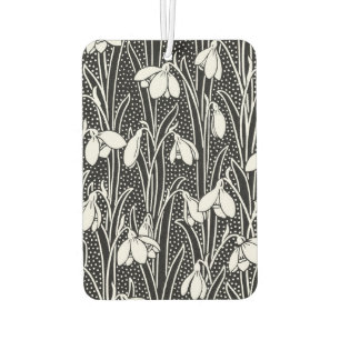 Black & White Snowdrop Pattern Car Air Freshener