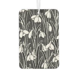 Black & White Snowdrop Pattern  Car Air Freshener
