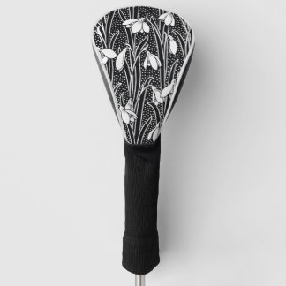 Black & White Snowdrop Pattern  Golf Head Cover