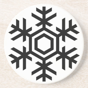 Black & White Snowflake Coaster